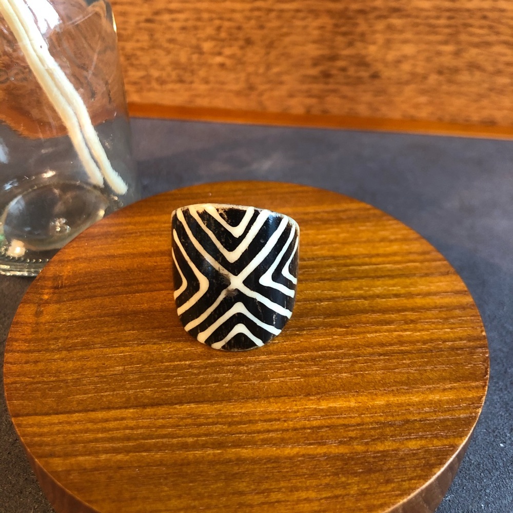 Hand painted antler ring